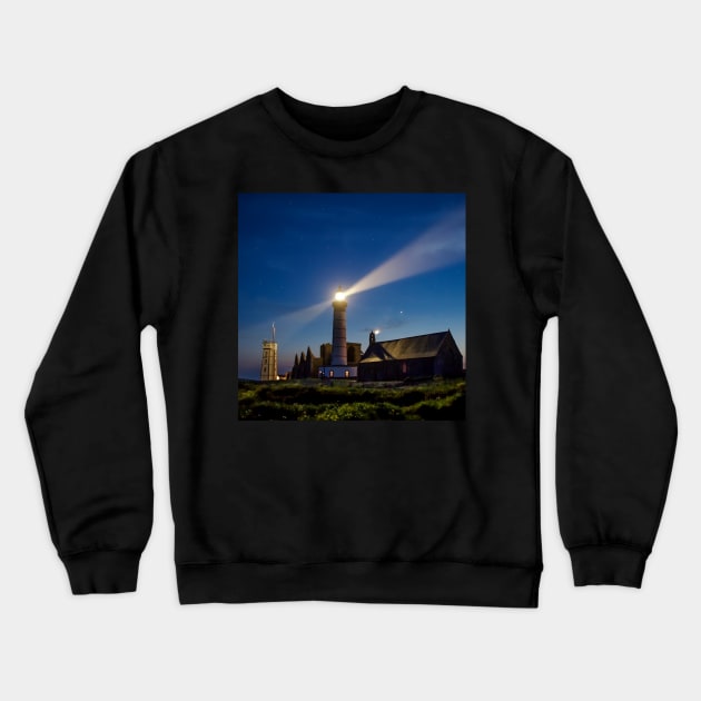 St Mathieu lighthouse in the stars Crewneck Sweatshirt by rollier
